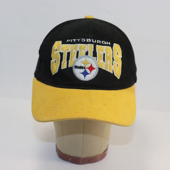 Vintage 90s Starter Pittsburgh Steelers Hat Cap Black Yellow NFL The Right Hat - Picture 1 of 5